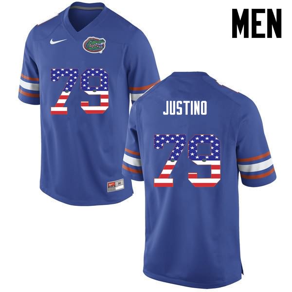 NCAA Florida Gators Daniel Justino Men's #79 USA Flag Fashion Nike Blue Stitched Authentic College Football Jersey FHF7764JU